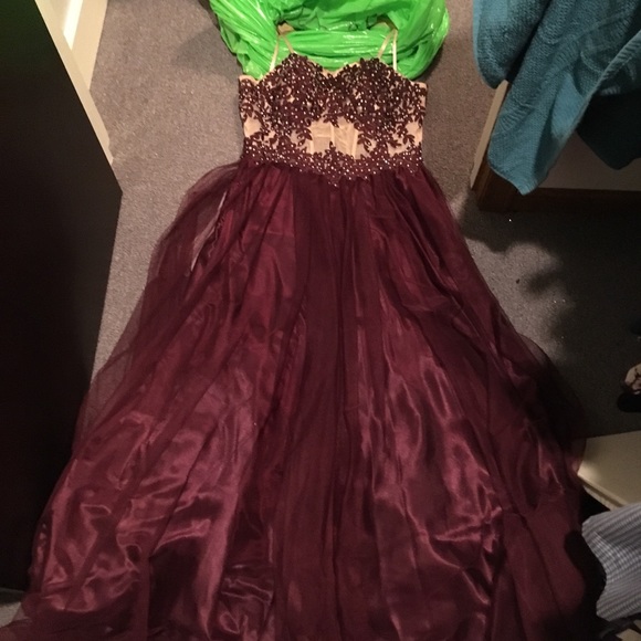 burgundy corset dress